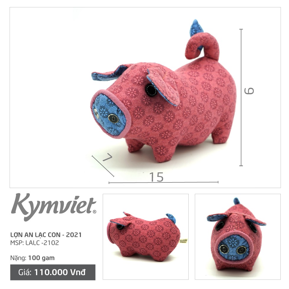 Đồ Chơi Nhồi Bông Hình Lợn An Lạc Con Kymviet Craft Cotton [LALC-2102]