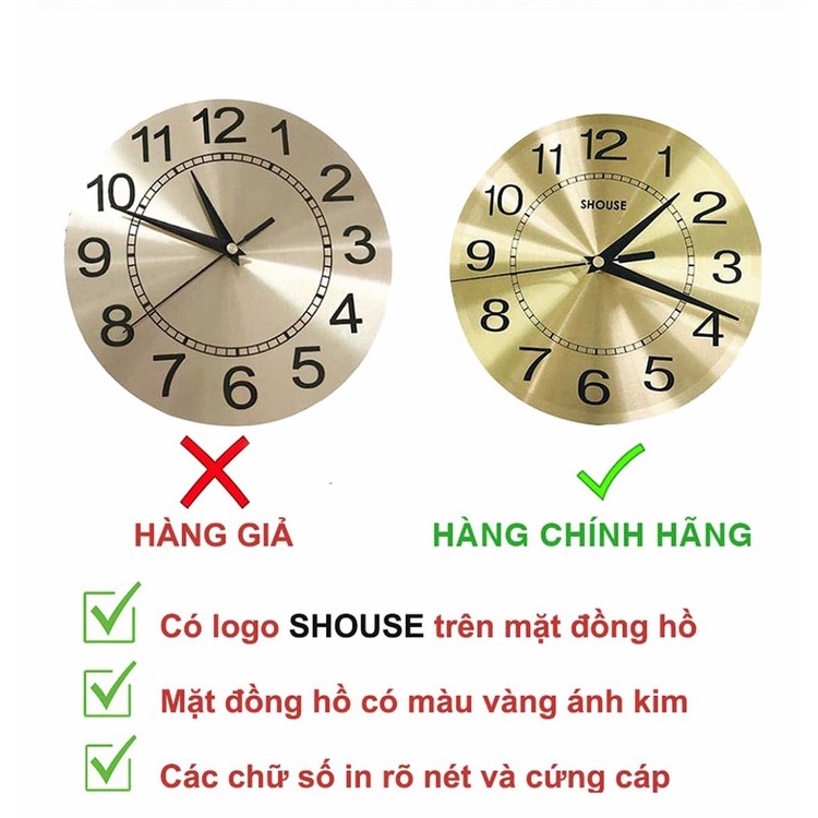 Đồng Hồ Treo Tường kim trôi Shouse DC888 decor đẹp hiện đại trang trí nghệ thuật phòng khách cỡ lớn