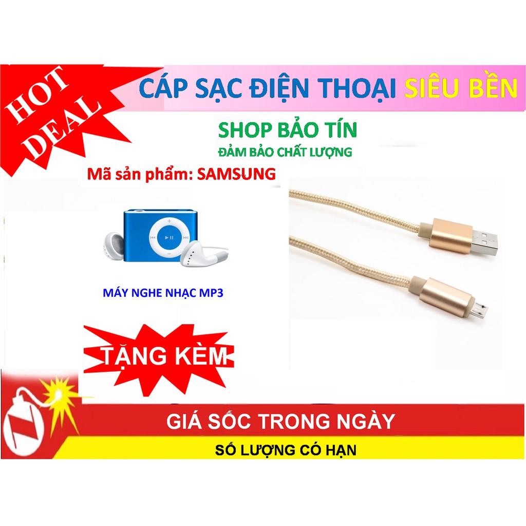 Dây sạc Samsung tặng kèm máy nghe nhạc MP3 vỏ nhôm