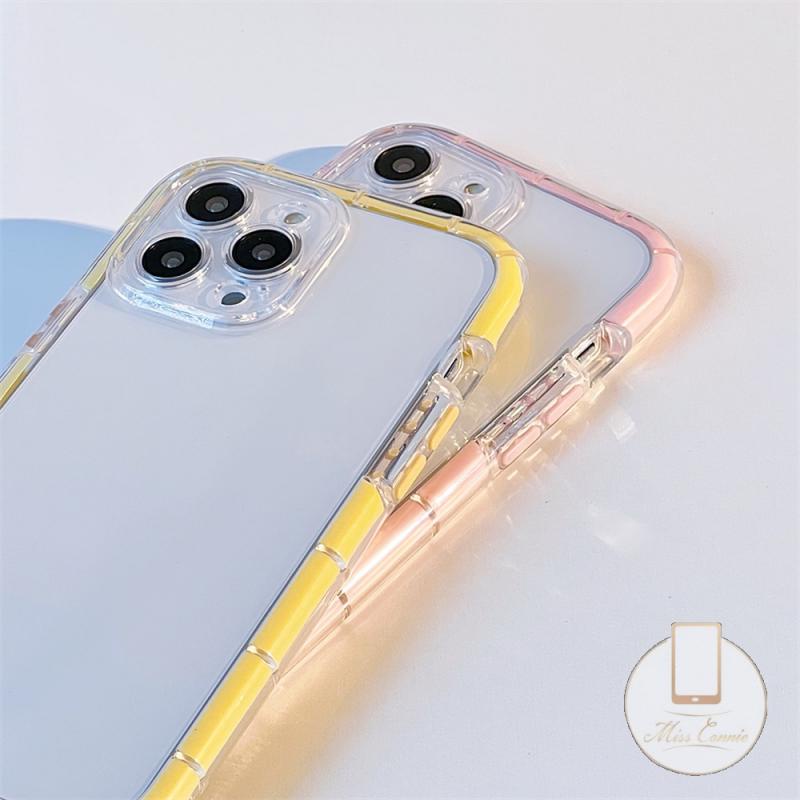 Ốp Điện Thoại Trong Suốt Viền Màu Huỳnh Quang Cho IPhone 7 8 Plus 11 12 13 Pro Max XR X XS Max SE 2020