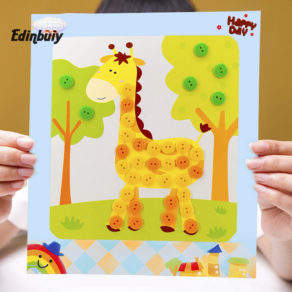 Đồ chơi vẽ tranh hình động vật bằng nút dán dạy học cho trẻ