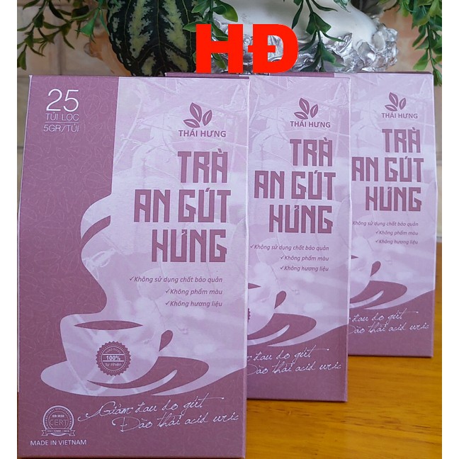 Combo 5 hộp Trà thìa canh, Trà đinh lăng, Trà giảo cổ lam, Trà cà gai leo, Trà An gút, Trà An dạ của Thái Hưng  (125gr)