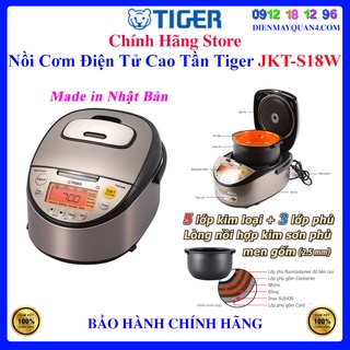Nồi cơm điện cao tần Tiger 1.8 lít JKT-S18W, Hàng chính hãng