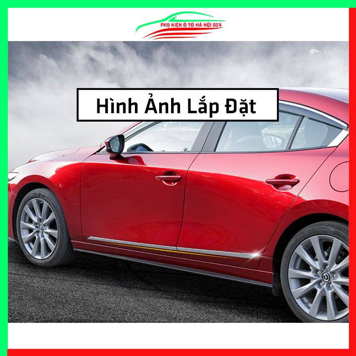 Bộ ốp nẹp sườn Mazda 3 2020-2022 mạ crom viền chỉ nhỏ trang trí làm đẹp xe