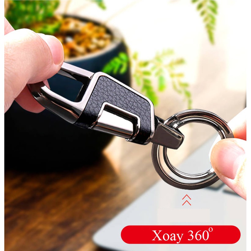 { HOT SALE } Móc Chìa Khóa Ô Tô Xe Máy Cao Cấp Gài Thắt Lưng Tiện Lợi Jobon ZB-6611 Họa Tiết Da Xoay 360 Độ Độc Đáo