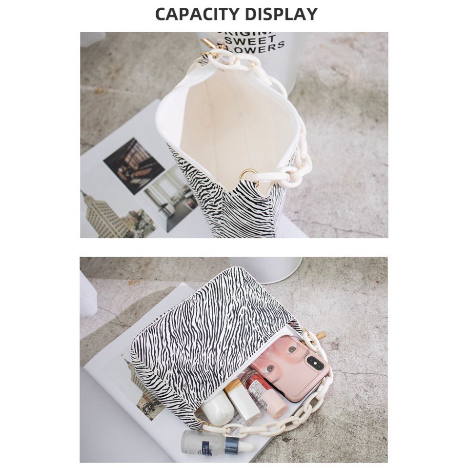 Túi kẹp nách vân ngựa vằn phối xích phong cách Retro DC09 túi đeo vai TX Quảng Châu cao cấp | BigBuy360 - bigbuy360.vn