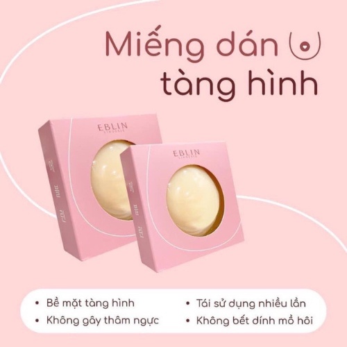 Miếng dán ngực silicon EBLIN tàng hình nhiệt tự thân mỏng không keo tái sử dụng nhiều lần