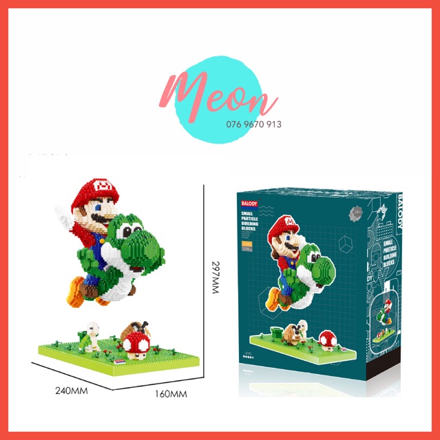 Xếp hình lego Yoshi and Mario - Miniblock Yoshi Mario size XL