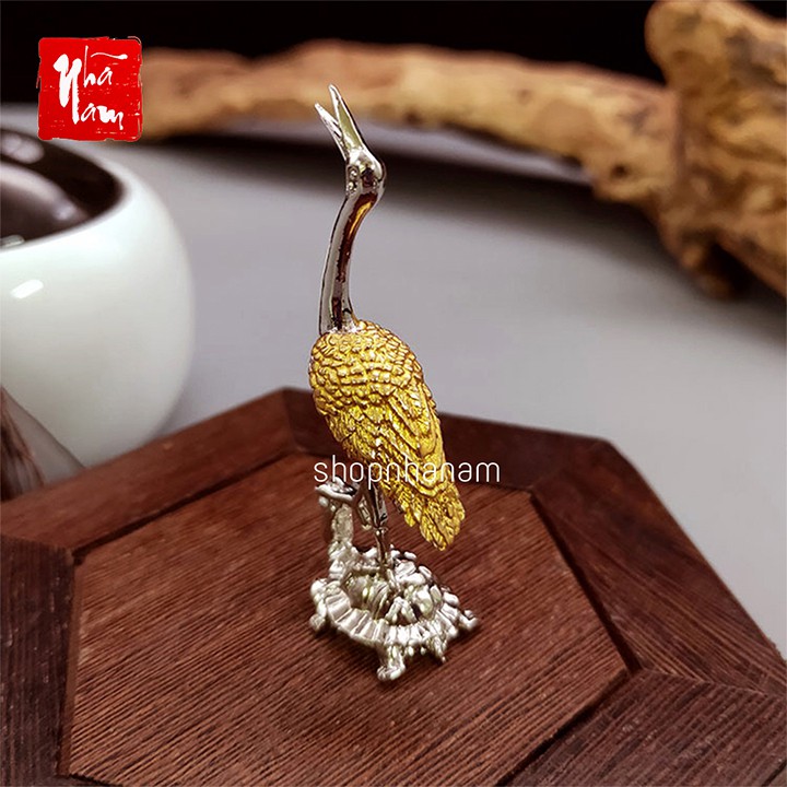 Đế cắm nhang vòng, đặt hương cây hình chim hạc để lư trầm phụ kiện thác khói
