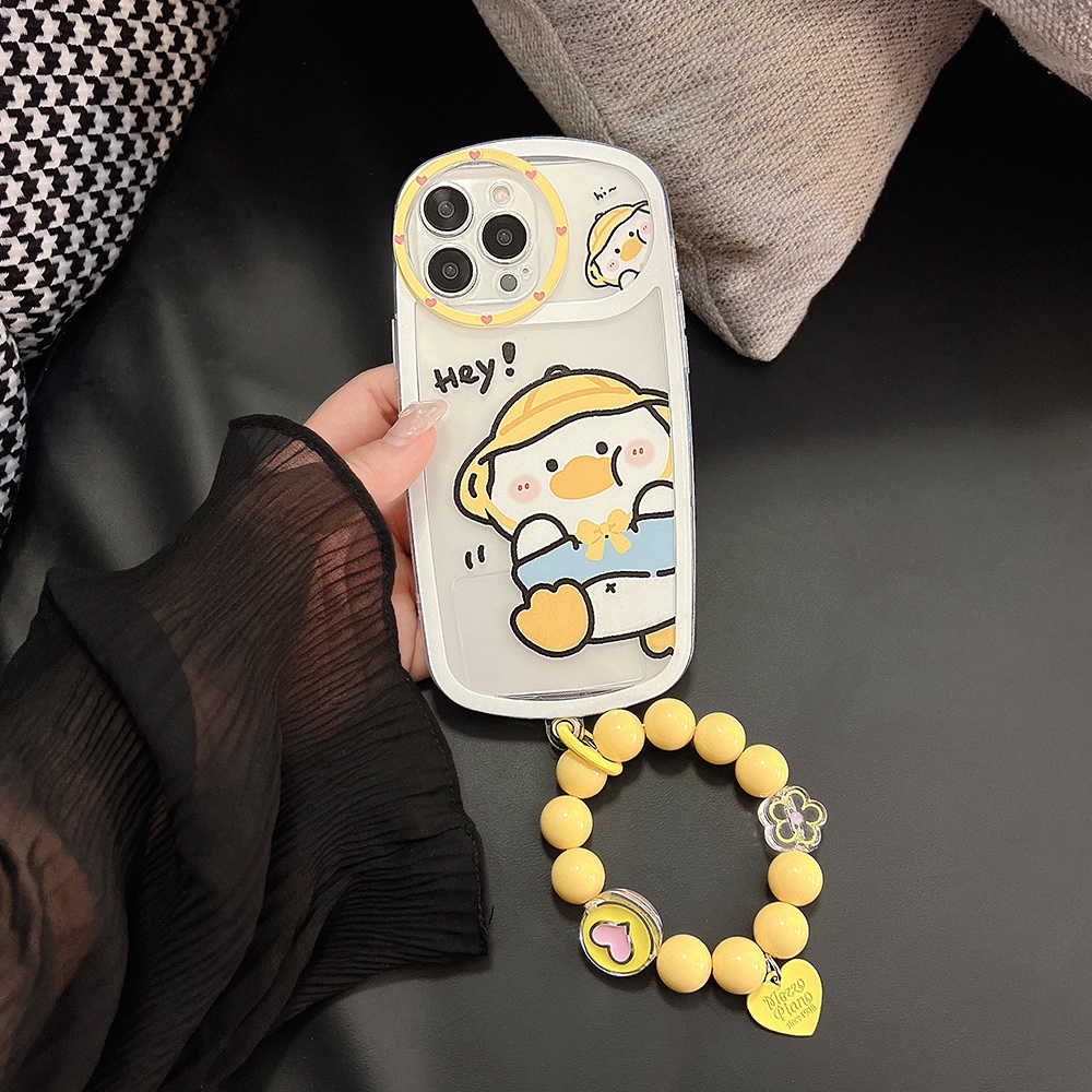Ốp Điện Thoại Hình Chú Vịt Đội Nón Có Dây Xích Cho iPhone X XS XR XS max 13Proax 11 11 pro 11 pro max 12 12 12 pro 12 pro max