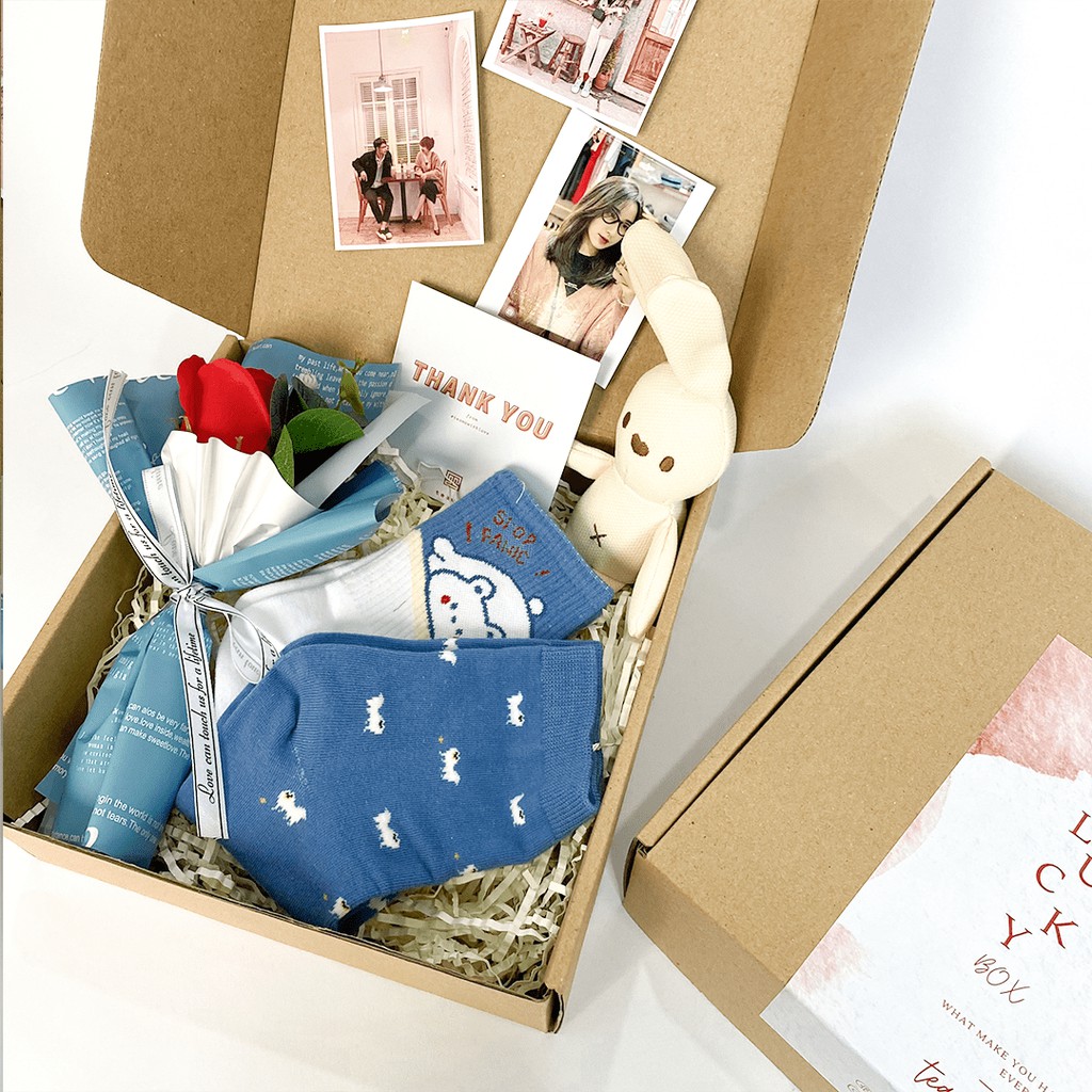 Quà tặng người yêu Lucky Box Teamo (Màu Blue) - Bộ 4 món quà tặng may mắn - Tặng kèm bộ ảnh Memories of Love | BigBuy360 - bigbuy360.vn