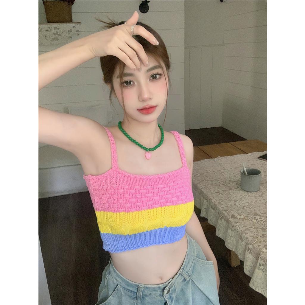 Lalisas Áo Hai Dây Dệt Kim Ngọt Ngào Quyến Rũ Cho Nữ Hình Gia Vị Mỹ