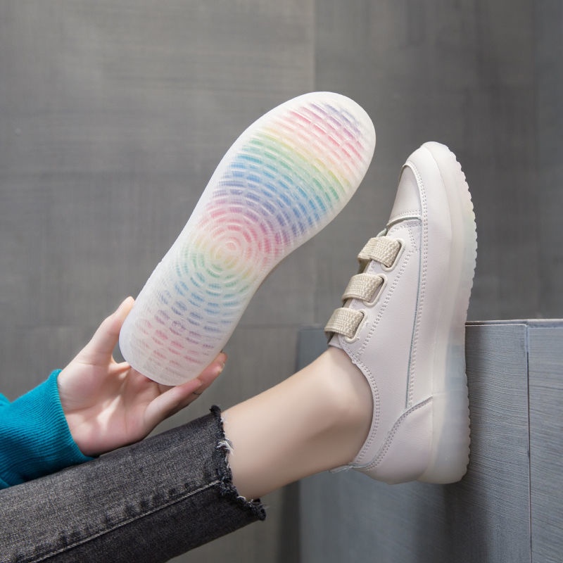 Giày thể thao có khóa dán phong cách Hàn Quốc size lớn 41 42 dành cho nữ