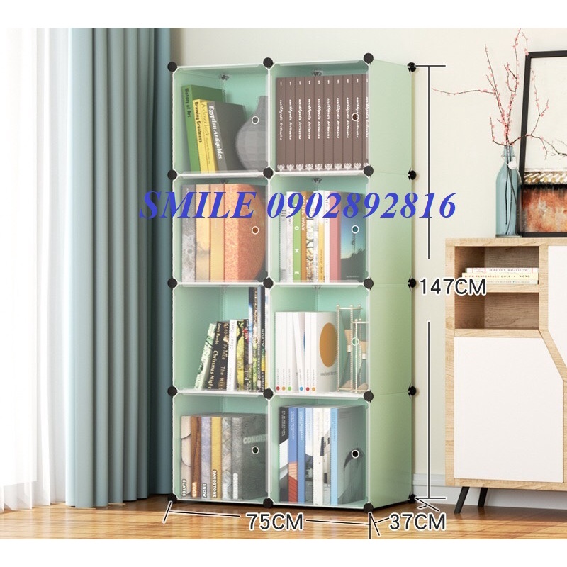 [MẪU MỚI] Tủ Nhựa Lắp Ghép Đa Năng Cửa Trong 8 Ô Để Đồ Dùng Cá Nhân, Để Quần Áo - Bảo hành 1 năm