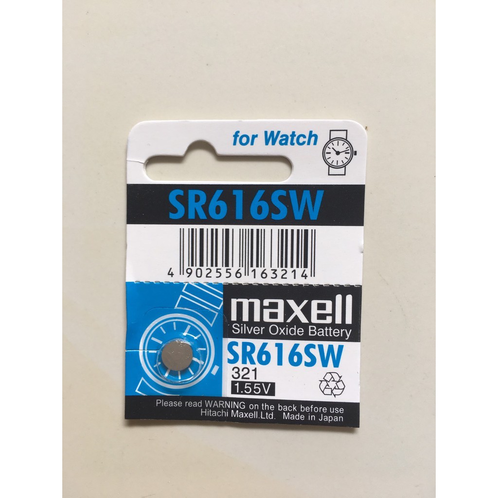 Vỉ  1 viên  pin đồng hồ SR616SW SR616 616 321 Maxell
