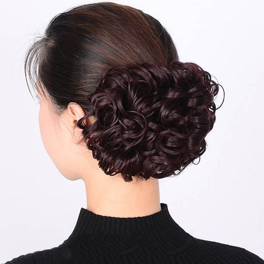 XIANTIN Búi Tóc Giả Xoăn Có Kẹp Dễ Sử Dụng Dành Cho Nữ