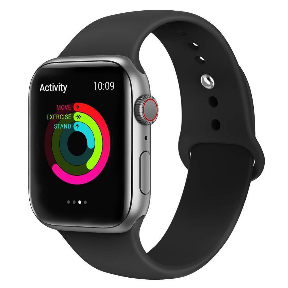 Silicone Dây Đeo Thay Thế Chất Liệu Silicon Màu Đen Cho Apple Watch 42mm 38mm 44mm 40mm Series 6 / 5 / 4 / 3 / 2 / 1