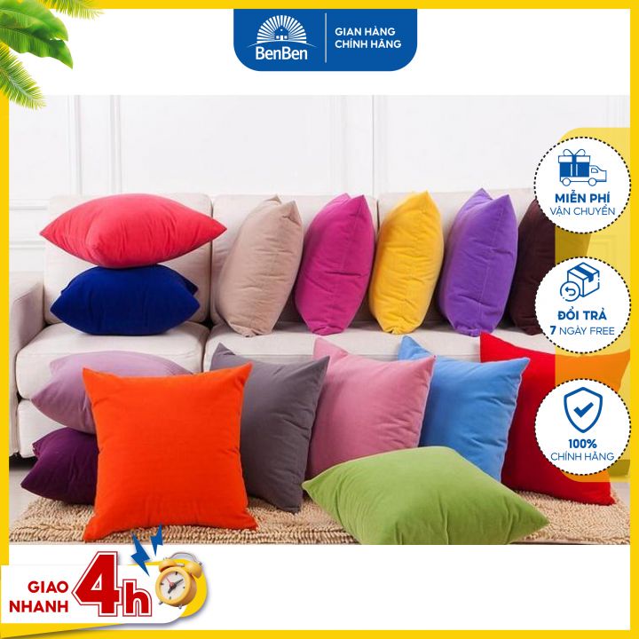 Gối tựa lưng văn phòng, gối sofa size 45x45cm, tặng kèm vỏ gối, hàng VN cao cấp - Ben Ben