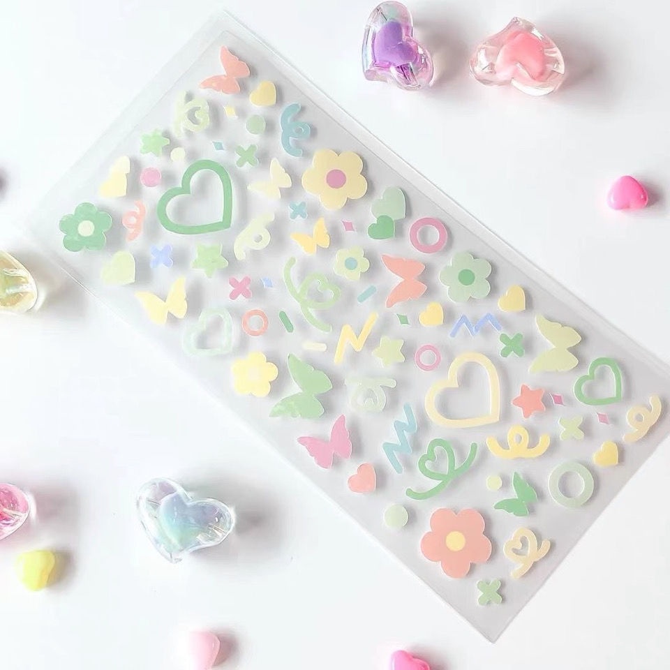 Sticker dán trang trí hình hoa và bướm đáng yêu