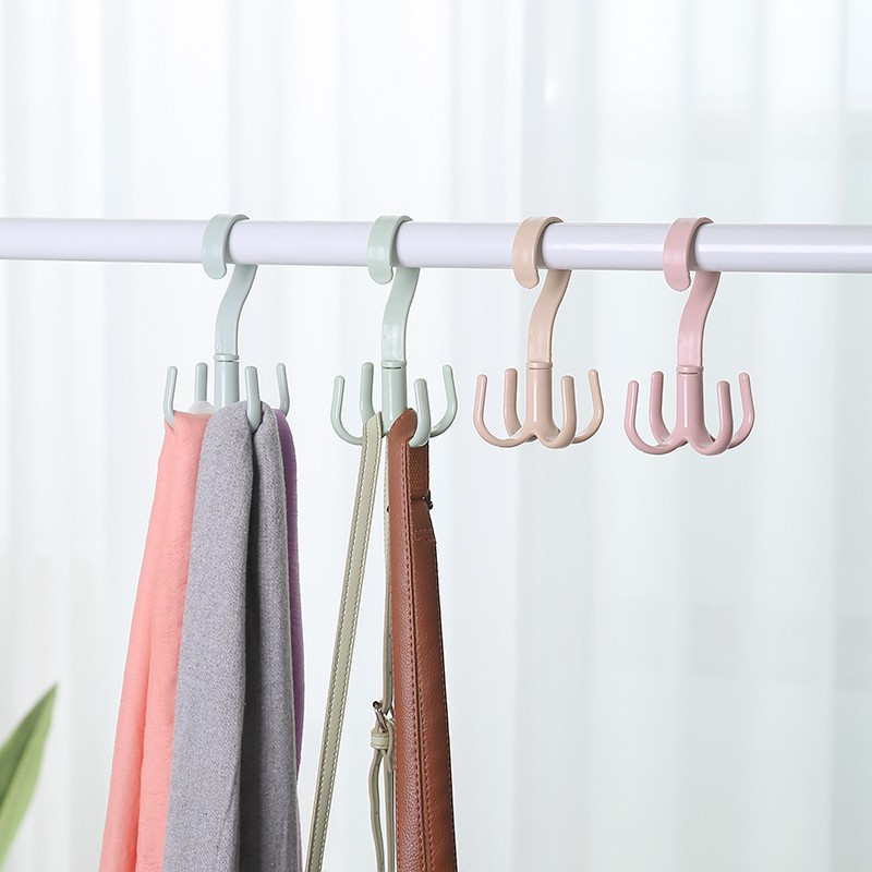 🌸Móc treo dày ,móc treo đồ 4 chấu xoay 360 Độ Thông Minh_KN43