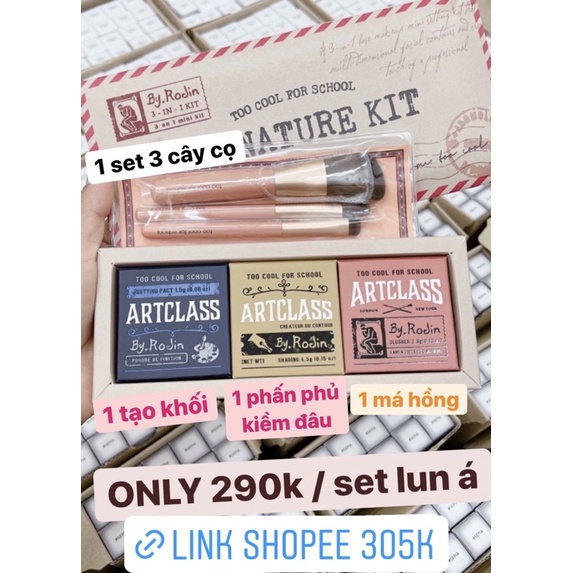 Set tạo khối + má hồng + phấn phủ Too Cool For School Signature Kit