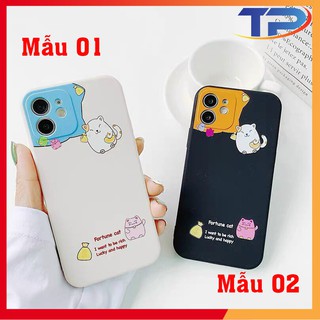 Ốp điện thoại - Ốp lưng iphone dẻo vuông cạnh hình Mèo Mabu cho 6/6plus/7/8/7plus/x/xr/xsmax/11/11pro/11promax/12