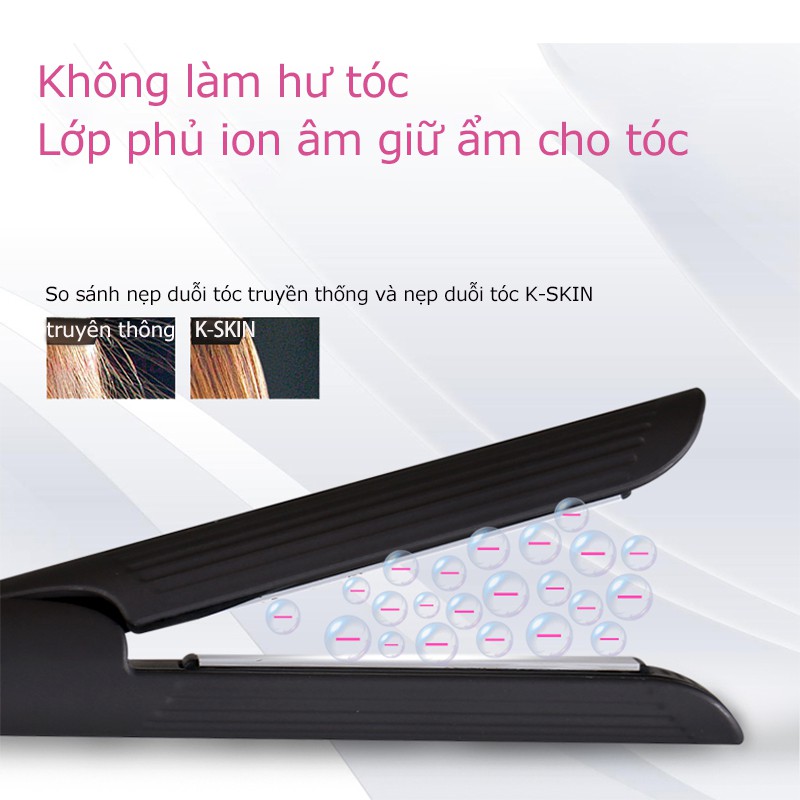 Máy duỗi và uốn tóc K-SKIN Dụng cụ tạo kiểu tóc chuyên nghiệp 2 trong 1, phù hợp với mọi loại máy uốn tóc đang bán