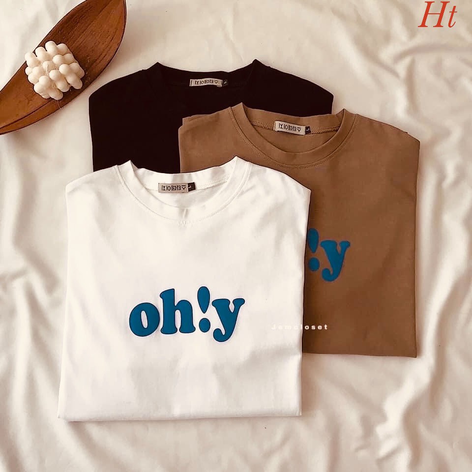 Áo phông Oh!Áo Phông Ulzzang Nữ Ngắn Tay Dễ ThươngChất Liệu Su Cotton Mịn Mát, Mềm Mại Khôn