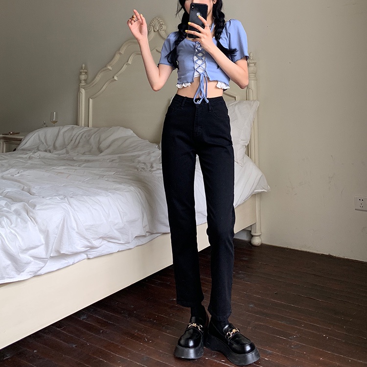 [SẴN ĐEN L]- Quần Jean ống nhỏ (Q163)