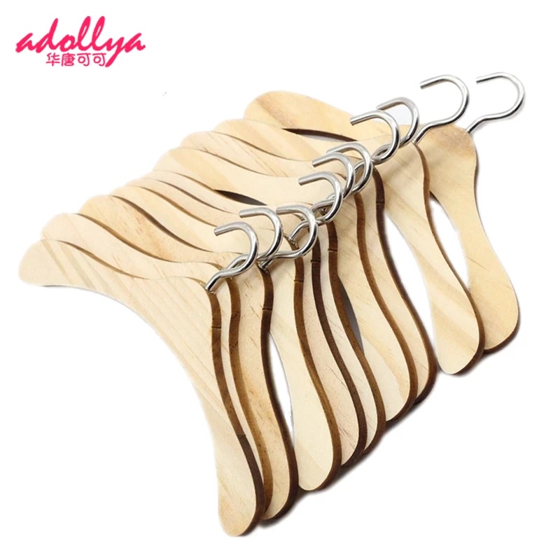 Set 5 Móc Treo Quần Áo Búp Bê Bằng Gỗ