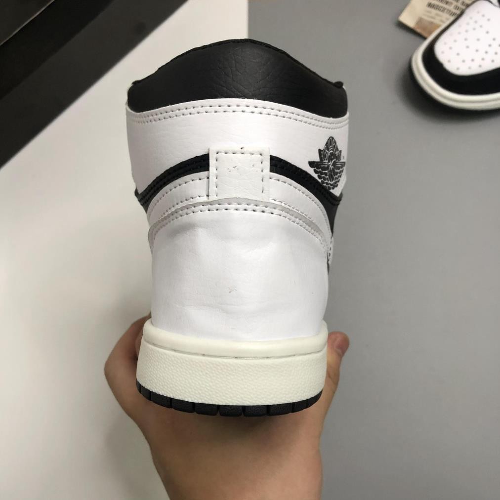 Giày Jordan Cổ Cao Thể Thao Nam Nữ, GIày JD1 Thời Trang Hight Panda Trắng Đen Hàng Đẹp Full Box bill