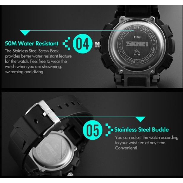 Đồng hồ nam thể thao đa chức năng Skmei 1189 | BigBuy360 - bigbuy360.vn