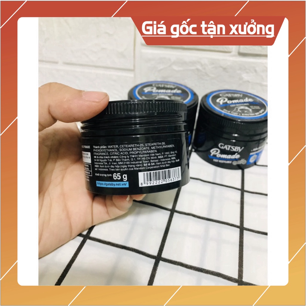 Keo vuốt tóc khô giữ nếp tạo kiểu định hình tóc nam Gatsby Hair Pomade Easy Restylable 65g