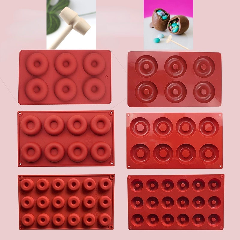Khuôn Làm Bánh Donut Bằng Silicone Tiện Dụng Cho Gia Đình