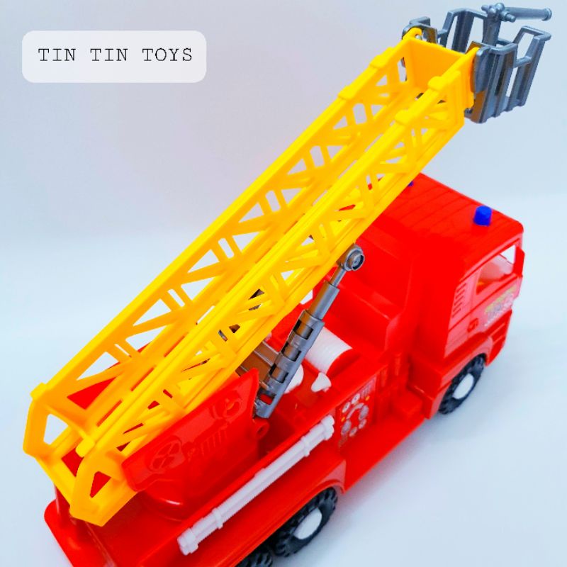Đồ chơi xe cứu hỏa chạy trớn có thang nâng 35cm