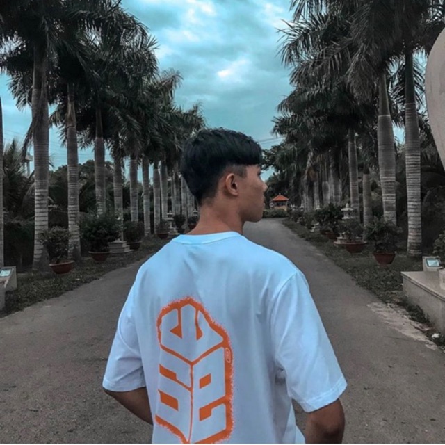 Áo thun tay lỡ UNISEX Nam Nữ - SWE SPRAYPAINT Cam