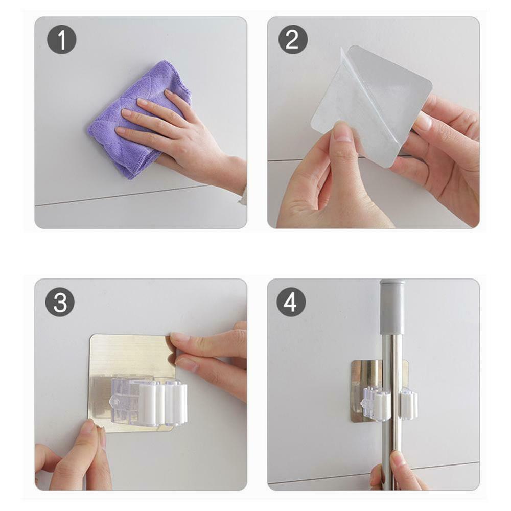 Giá Đỡ Cây Lau Nhà Gắn Tường Tiện Dụng Cho Phòng Khách / Nhà Bếp
