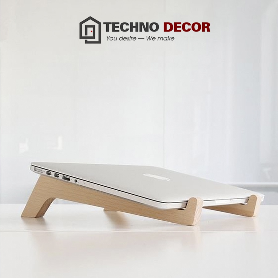 Giá Đỡ Laptop Gỗ Để Bàn Tản Nhiệt Tự Nhiên TechnoDecor Giá Đỡ Ipad Chống Mỏi Cổ Gấp Gọn Dành Cho Macbook Ipad Tablet