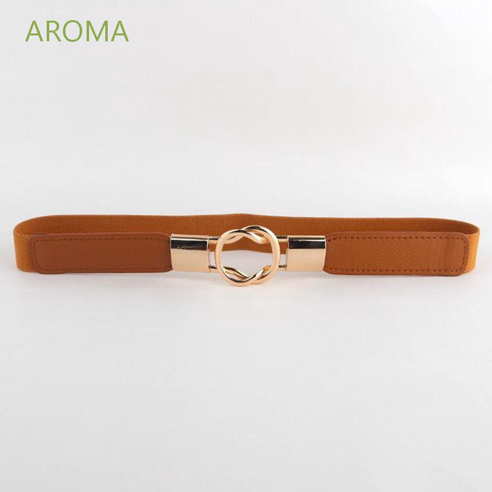 Thắt Lưng Da Pu Khóa Kim Loại Tròn Thời Trang Cho Nữ