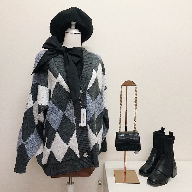 Áo Len Cardigan Hàn Quốc Oversized