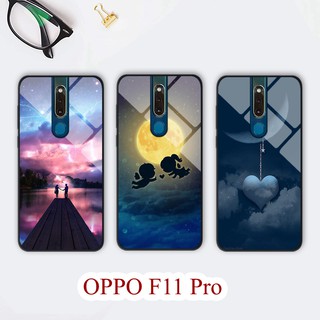 Ốp lưng kính in 3D chủ đề tình yêu cho điện thoại Oppo F11 Pro