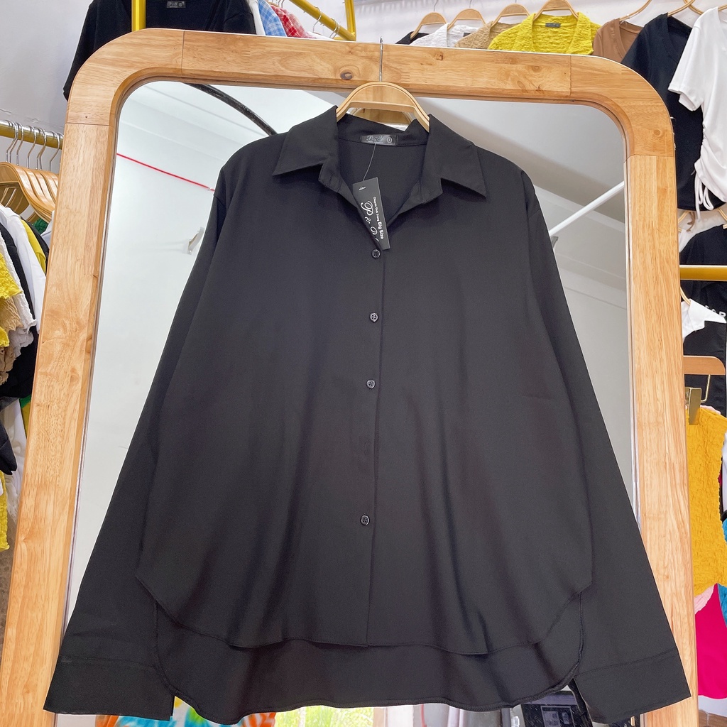 Sơ mi nữ Bigsize tay dài phom rộng lên phom cực xinh duôi bầu mã sm đuôi tôm