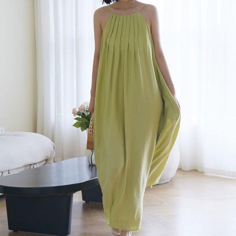 (HÀNG SẴN - ẢNH THẬT) Đầm maxi dài đi biển, Váy đầm dài cổ yếm đẹp 2 lớp cao cấp