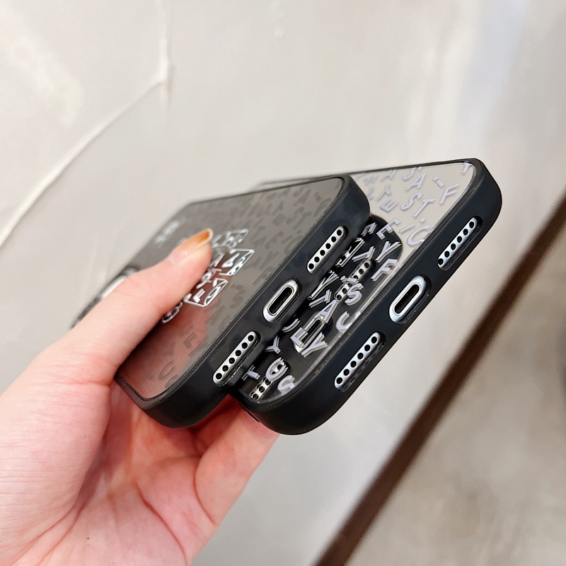 Ốp Điện Thoại Họa Tiết bearbrick Tráng Gương Cho iphone 14 15 plus 11 12 13 pro max