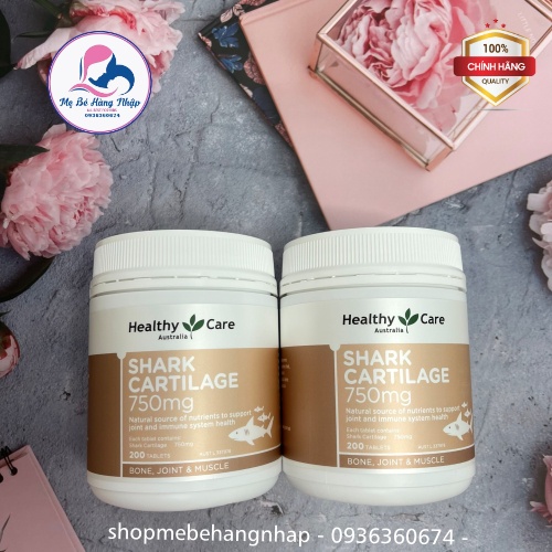 Viên sụn cá mập 750mg [Úc] Healthy Care Shark Cartilage 750mg