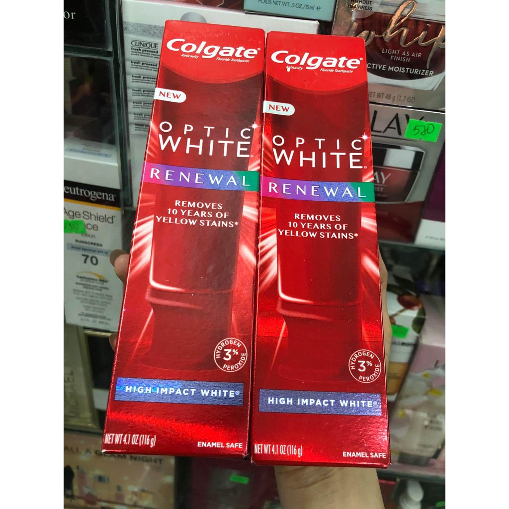 [HÀNG MỸ] Kem đánh răng Colgate Optic White Renewal (116g) - Hàng Mới date 3.2023