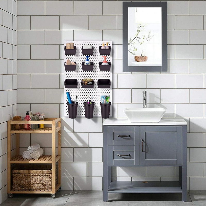 Pegboard Bins Peg Board Cups with Hooks &amp; Loops 12 Pack.Phụ kiện tổ chức phân loại.Tools Bộ hệ thống sắp xếp lưu trữ