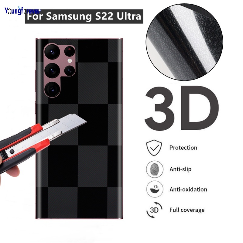 Miếng Dán Sợi Carbon Siêu Mỏng 3D Chống Trầy Xước Cho Điện Thoại Samsung Galaxy S22 Ultra