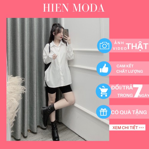 Áo sơ mi kiểu dài tay Hàn Quốc , Áo sơ mi nữ vạt bầu form rộng đi chơi , đi làm