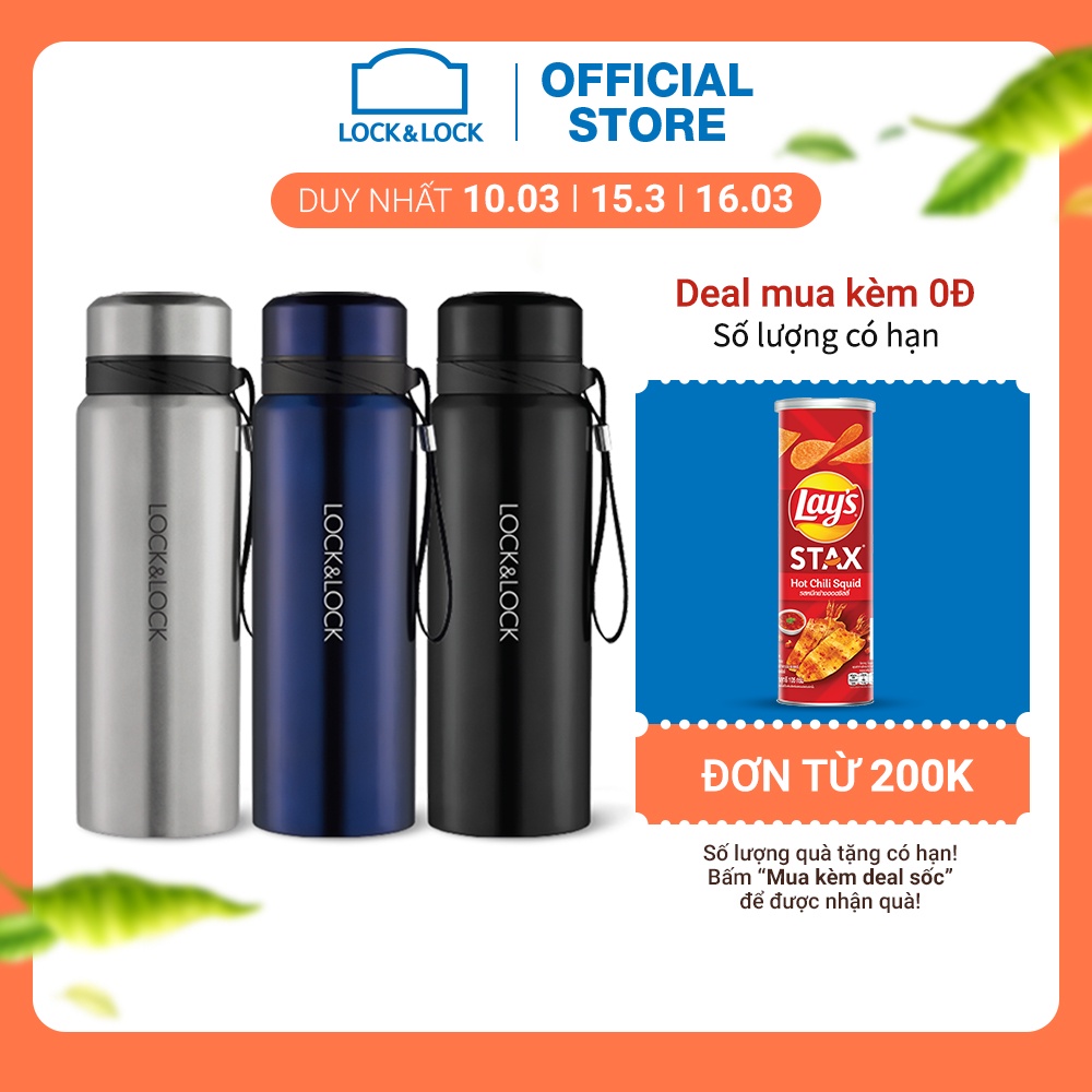 [Mã LIFEHL25 giảm 10% đơn 350K] Bình Giữ Nhiệt Lock&amp;Lock Vacuum Bottle Lock&amp;Lock (800ml) - LHC6180 (3 màu)